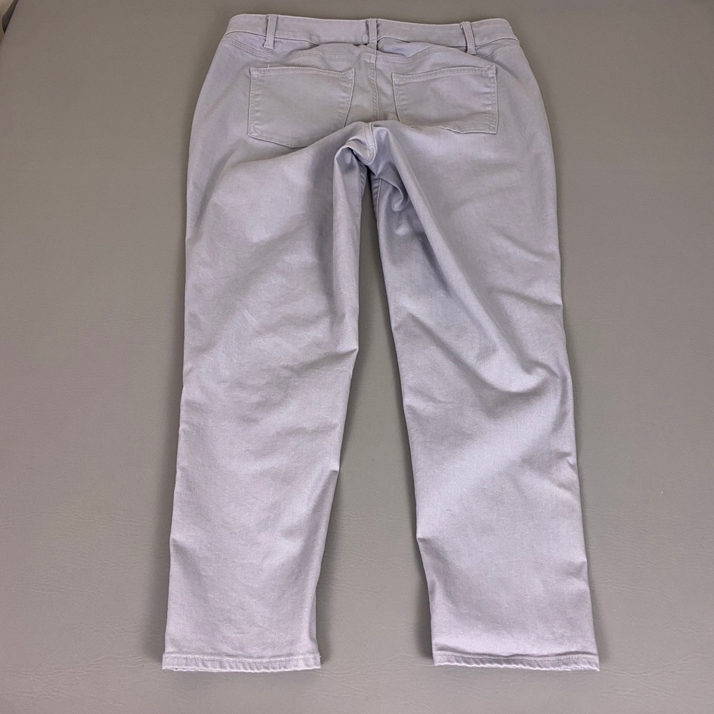 Talbots Flawless Five-Pocket Boyfriend Pants 14W Light Gray Cotton Lyocell - Picture 11 of 12